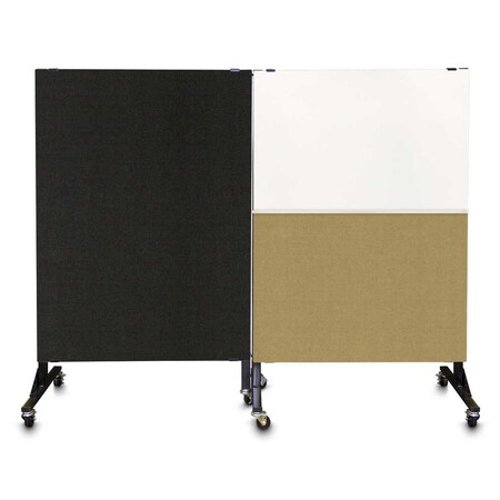 United Visual Products Enclosed Corkboard, 3 Door, 96"x48", 4" Fra, UV3427-WHITE-PUMICE UV3427-WHITE-PUMICE